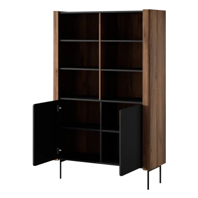 Regál do obývacího pokoje DEJSY - ořech / černý