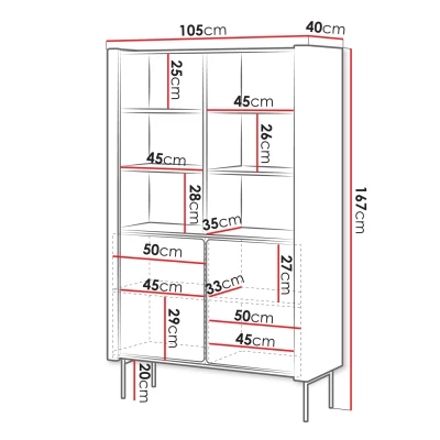 Regál do obývacího pokoje DEJSY - ořech / černý