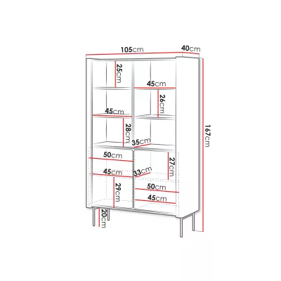 Regál do obývacího pokoje DEJSY - ořech / černý