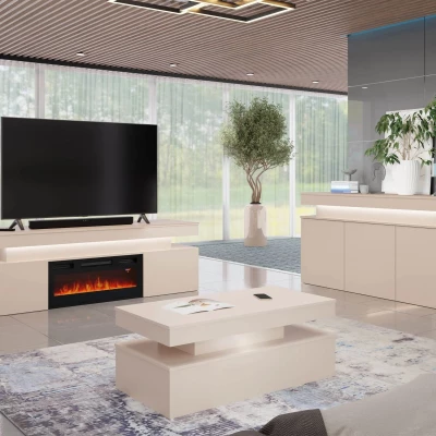 Sestava do obývacího pokoje HYDA 2 - písková béžová + LED osvětlení ZDARMA