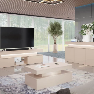 Sestava do obývacího pokoje HYDA 1 - písková béžová + LED osvětlení ZDARMA