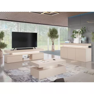 Sestava do obývacího pokoje HYDA 1 - písková béžová + LED osvětlení ZDARMA