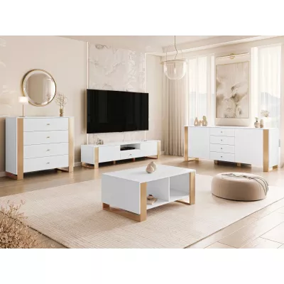 Sestava do obývacího pokoje LUMOS - zlatá / bílá