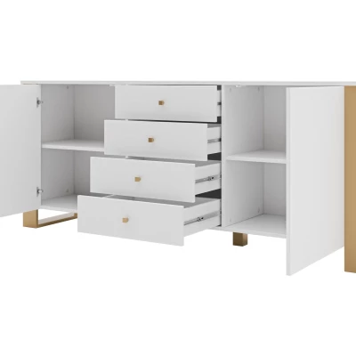 Sestava do obývacího pokoje LUMOS - zlatá / bílá