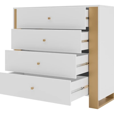 Sestava do obývacího pokoje LUMOS - zlatá / bílá