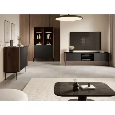 Sestava do obývacího pokoje DEJSY - ořech / černá