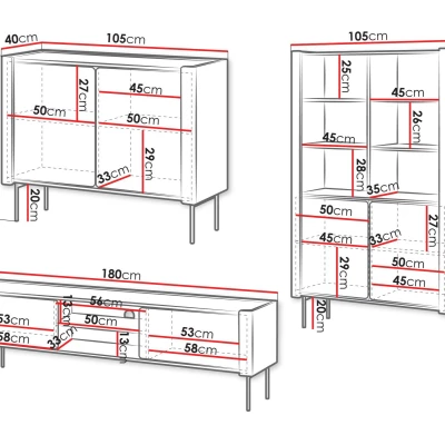 Sestava do obývacího pokoje DEJSY - ořech / černá