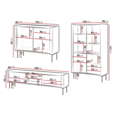Sestava do obývacího pokoje DEJSY - ořech / černá