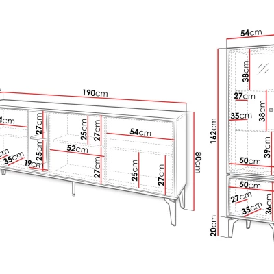 Stěna do obýváku KALWI 1 - barokní dub jantarový / černá