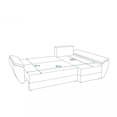 Rohová sedací souprava na každodenní spaní OPHELIA - modrá