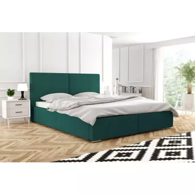 Manželská čalouněná postel 200x200 SANDRINA 2 - tmavě zelená