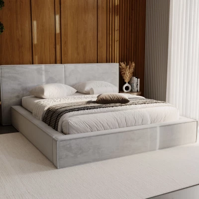 Manželská čalouněná postel 200x200 TELMA - šedá