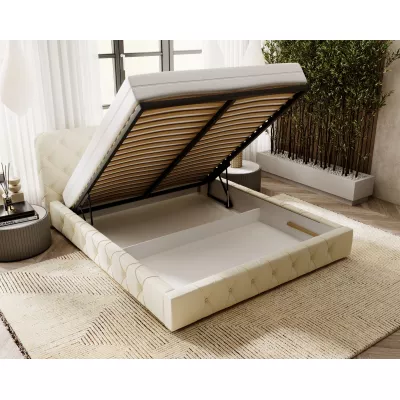 Elegantní čalouněná postel 120x200 MARLENE 2 s úložným prostorem - světle šedá
