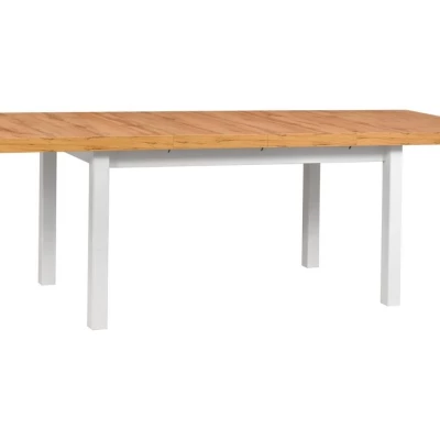 Jídelní stůl 92x160/240 (2x40) PENELOPE 6 - dub wotan / bílý