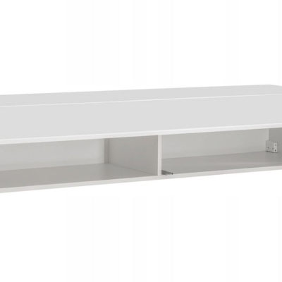 VÝPRODEJ - Obývací stěna s biokrbem FREYA 4 - bílá / černý lesk