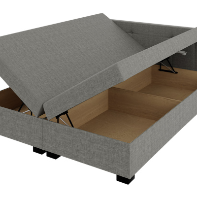 VÝPRODEJ - Čalouněná manželská postel 160x200 WERDY - šedá + topper ZDARMA