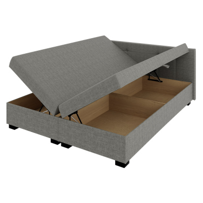 VÝPRODEJ - Čalouněná manželská postel 160x200 WERDY - šedá + topper ZDARMA