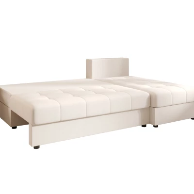 Rozkládací rohová sedačka ADELINDE - smetanová, pravý roh