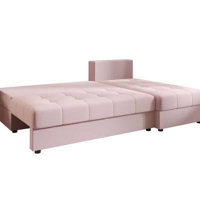 Rozkládací rohová sedačka ADELINDE - růžová, pravý roh