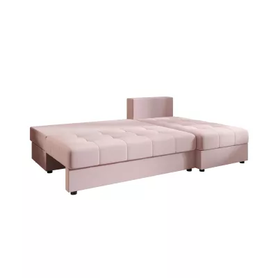 Rozkládací rohová sedačka ADELINDE - růžová, pravý roh