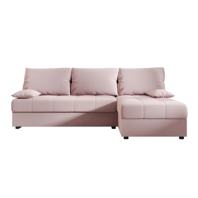 Rozkládací rohová sedačka ADELINDE - růžová, pravý roh