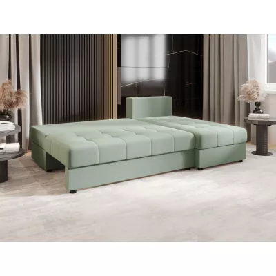 Rozkládací rohová sedačka ADELINDE - zelená, pravý roh