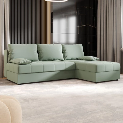 Rozkládací rohová sedačka ADELINDE - zelená, pravý roh