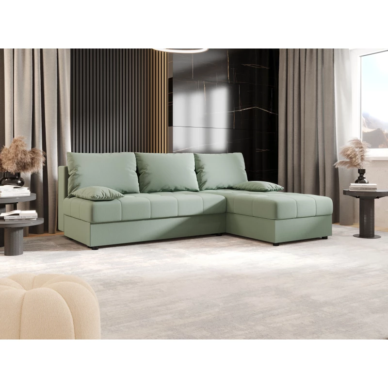 Rozkládací rohová sedačka ADELINDE - zelená, pravý roh