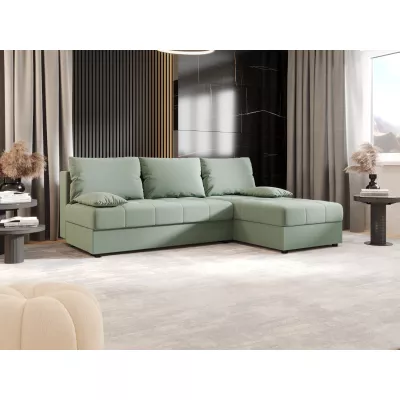 Rozkládací rohová sedačka ADELINDE - zelená, pravý roh