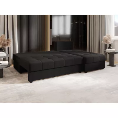 Rozkládací rohová sedačka ADELINDE - černá 1, pravý roh