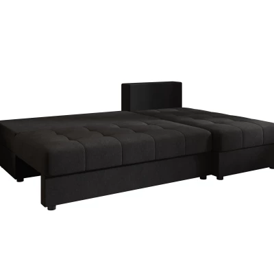 Rozkládací rohová sedačka ADELINDE - černá 1, pravý roh