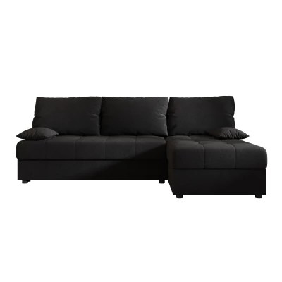 Rozkládací rohová sedačka ADELINDE - černá 1, pravý roh