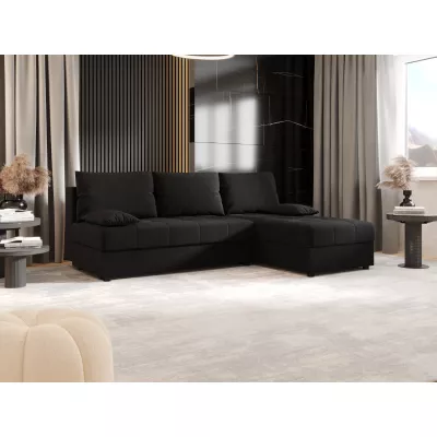 Rozkládací rohová sedačka ADELINDE - černá 1, pravý roh