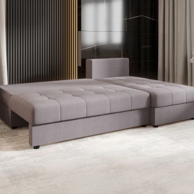 Rozkládací rohová sedačka ADELINDE - šedá, pravý roh