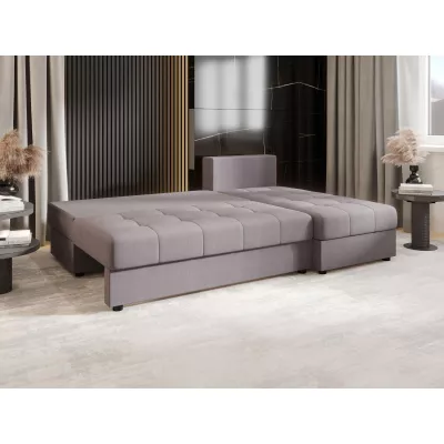 Rozkládací rohová sedačka ADELINDE - šedá, pravý roh