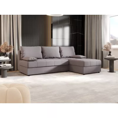 Rozkládací rohová sedačka ADELINDE - šedá, pravý roh