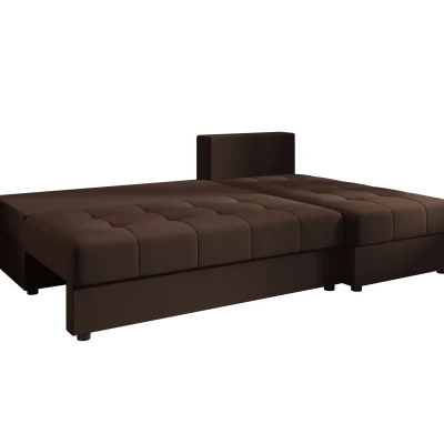 Rozkládací rohová sedačka ADELINDE - tmavě hnědá, pravý roh