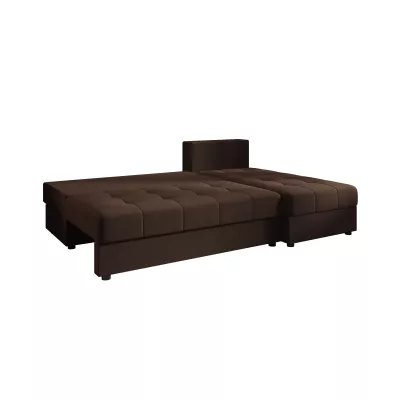Rozkládací rohová sedačka ADELINDE - tmavě hnědá, pravý roh