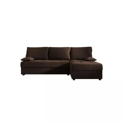 Rozkládací rohová sedačka ADELINDE - tmavě hnědá, pravý roh