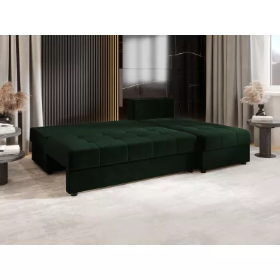 Rozkládací rohová sedačka ADELINDE - tmavě zelená, pravý roh