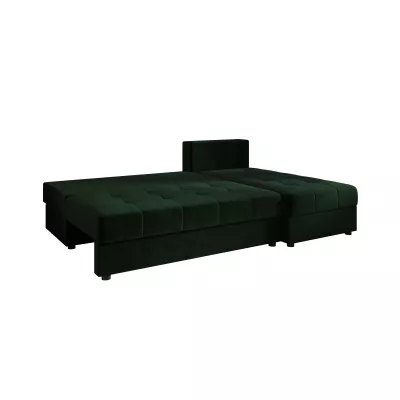 Rozkládací rohová sedačka ADELINDE - tmavě zelená, pravý roh