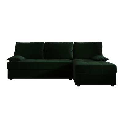 Rozkládací rohová sedačka ADELINDE - tmavě zelená, pravý roh