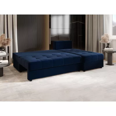 Rozkládací rohová sedačka ADELINDE - tmavě modrá, pravý roh