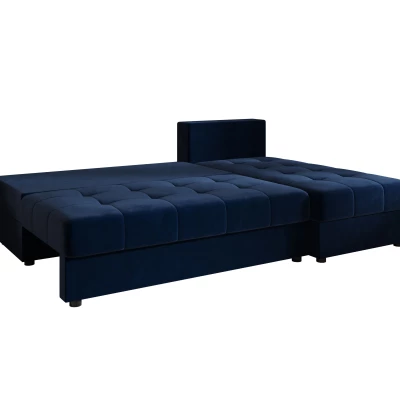 Rozkládací rohová sedačka ADELINDE - tmavě modrá, pravý roh