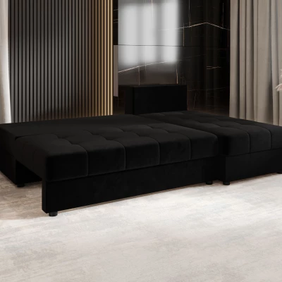 Rozkládací rohová sedačka ADELINDE - černá 2, pravý roh