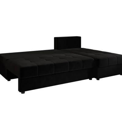 Rozkládací rohová sedačka ADELINDE - černá 2, pravý roh