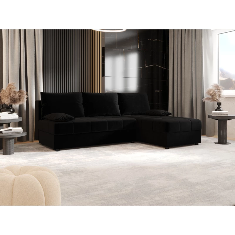 Rozkládací rohová sedačka ADELINDE - černá 2, pravý roh