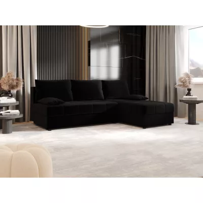 Rozkládací rohová sedačka ADELINDE - černá 2, pravý roh