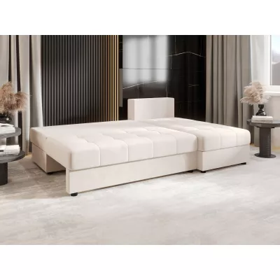 Rozkládací rohová sedačka ADELINDE - krémová, pravý roh