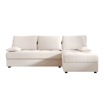 Rozkládací rohová sedačka ADELINDE - krémová, pravý roh